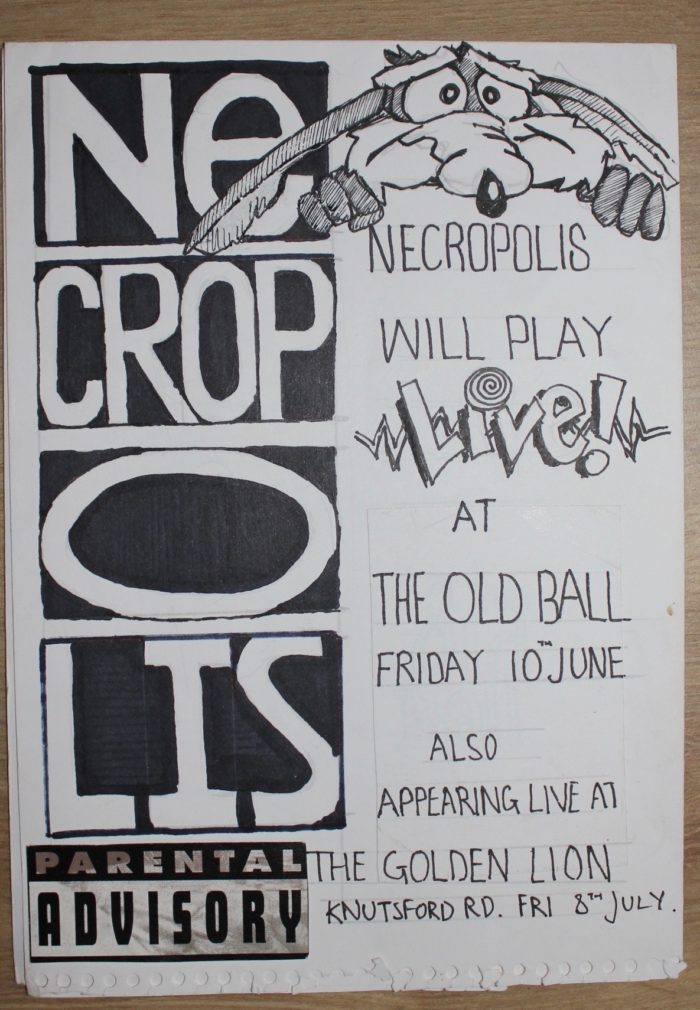 Necropolis BZ 1994 The Old Ball" gig | Poster by Chris Murphy from Warrington